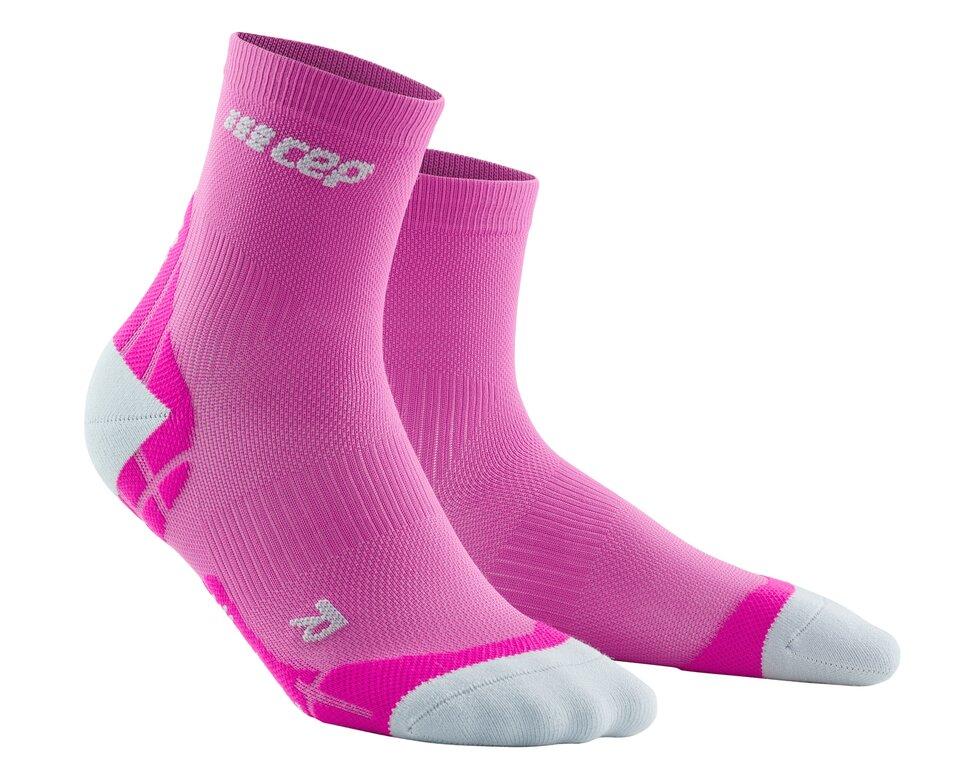 Bežecké ponožky CEP Ultralight Short Socks women pink grey